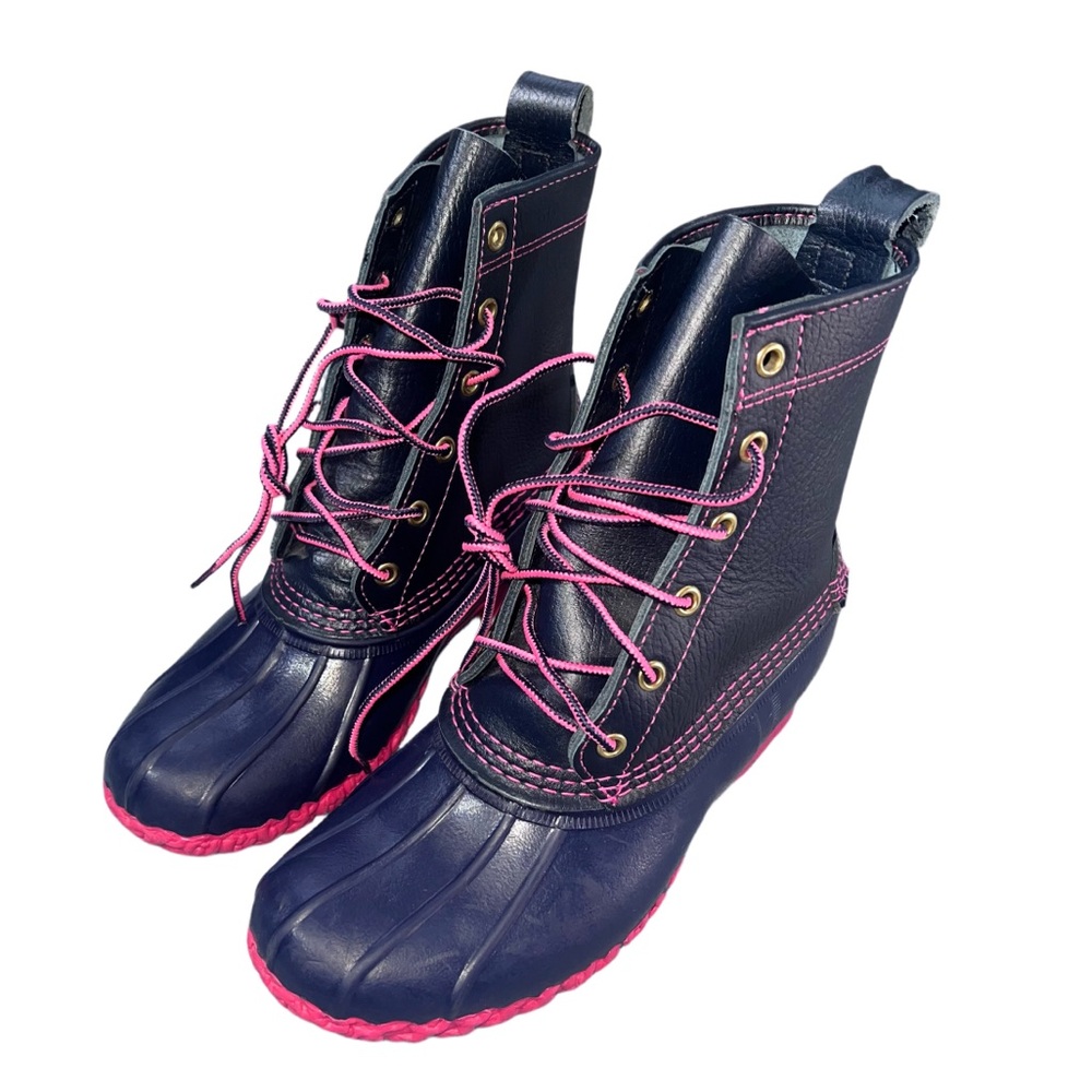 ⭐ L.L. Bean Duck Boots | Pink & Navy | Lightly Used ⭐ - Picture 4 of 12